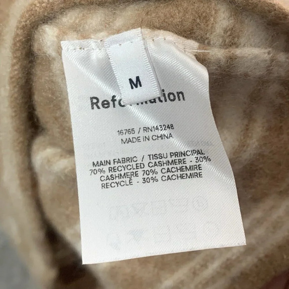 Reformation Cashmere Boyfriend Striped Brown, Size Medium - Picture 7 of 10